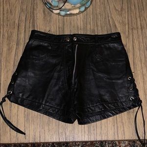 Women leather shorts